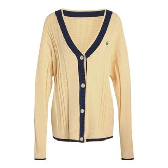 adidas Cable Knit Cardigan - Dames - Fitness - Beige - XS - Polyester - Fitness