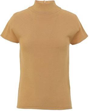 8 by YOOX VISCOSE KNIT S/SLEEVE MOCK-NECK TOP
