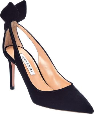 Aquazzura Bow Tie 85 Velvet Pump