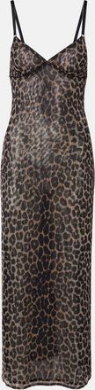 Saint Laurent Vestido lencero de tul estampado