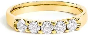 House of Brilliance 14K Gold 1/2 Ctw Diamond 5 Stone Band Ring in Yellow Gold at Nordstrom, Size 5.5
