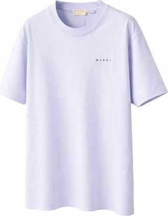 Marni Organic Cotton Certified Logo T-Shirt - Illusion Blue