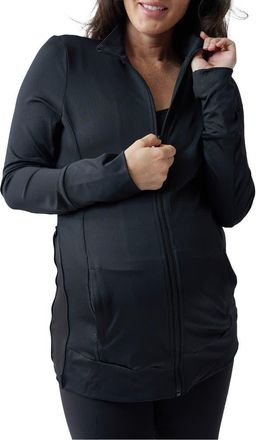 Ingrid & Isabel Active Side Zip Maternity Jacket in Black at Nordstrom, Size X-Large