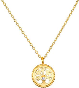 Satya Jewelry Firmly Rooted White Topaz Tree of Life Necklace