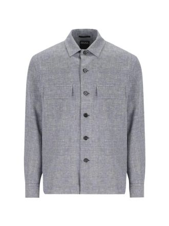 Ermenegildo Zegna Grey Regular Solid Shirt