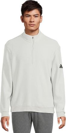 adidas Golf Ultimate365 Terry Cloth 1/4 Zip Golf Pullover Mens Short Sleeve Knit Wonder Silver F23 : SM