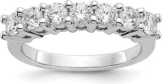 Diamond2Deal 14k White Gold Lab Grown Diamond 7-Stone Wedding Band Ring 3/4Ct Clarity- VS Color- D-E