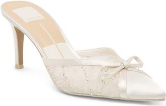 Dolce Vita Emit Pointed Toe Pump in Soft White Beaded Mesh at Nordstrom, Size 7