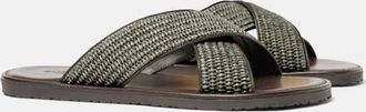 Scarosso Ettore Sandals in Khaki - Raffia at Nordstrom, Size 39