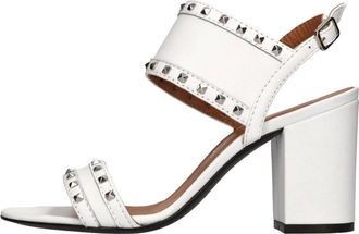 Via Roma 15 Leren Sandalen - Dames - Sandalen met hakken - Wit - 36 EU - Leer - Schoenen