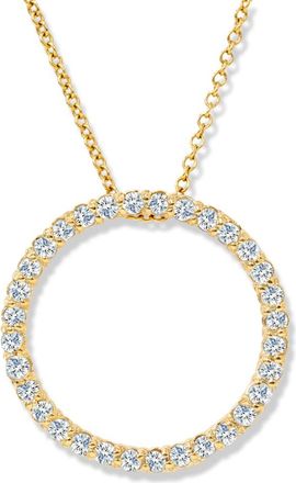 Pompeii3 1/2ct Circle Of Life Lab Grown Diamond Pendant Yellow Gold Necklace
