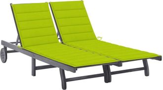 vidaXL Vidaxl - Tumbona De Jard&iacute;n 2 Personas Y Cojines Madera Maciza De Acacia