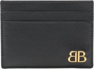 Balenciaga Pre-owned Wallets, male, Black, Size: ONE SIZE Pre-owned Monaco Leather Card Case