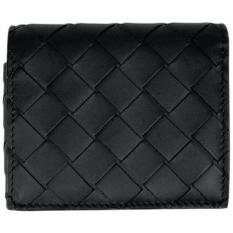 Bottega Veneta Black Intrecciato Leather Wallet (Bi-Fold) (Pre-Owned)