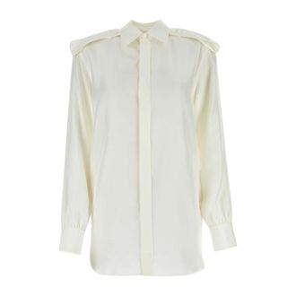 Burberry Shirts, female, White, Size: 2XS Silk Shirt