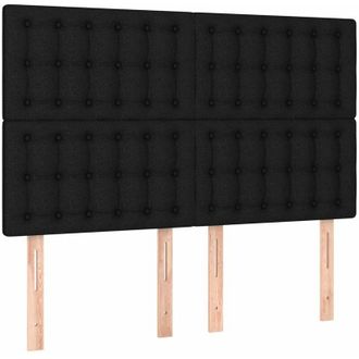 vidaXL Cabeceros 4 Unidades Tela Negro 72x5x78/88 Cm Vidaxl
