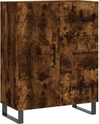 vidaXL Vidaxl - Aparador de madera de ingeniería roble ahumado 69,5x34x90 cm