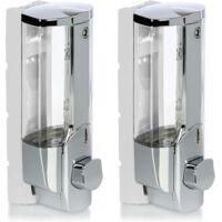 OEM Houhence - Dispensador De Jab&oacute;n Mural Con 2 Dispensadores Recargables - Capacidad De 380 Ml - Dimensiones 19 X 8,5 X 7,5 Cm - Para Gel De Ducha Y Cham