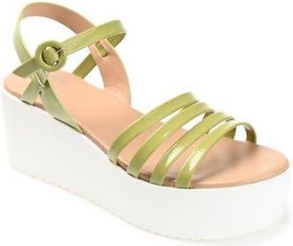 Journee Collection Miragge Platform Sandal in Olive at Nordstrom Rack, Size 10