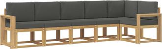 vidaXL Conjunto De Sof&aacute;s De Exterior 6 Uds. Blanco Y Antracita Vidaxl