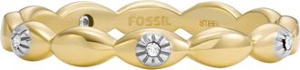 Fossil Womens Sutton Evil Eye Gold-Tone Stainless Steel Band Ring