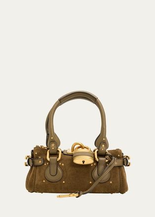 Chlo&eacute; Paddington Small Suede Top-Handle Bag