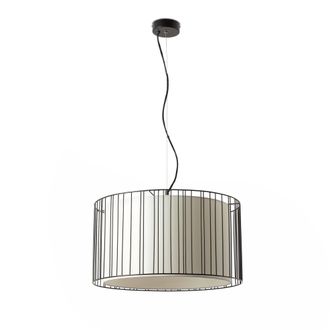 Netlighting Linda 1 Light Ceiling Pendant White Black with White Shade E27