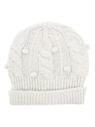 Onefifteen glitter cable-knit beanie - women - Polyester/Wool - One Size - Grey