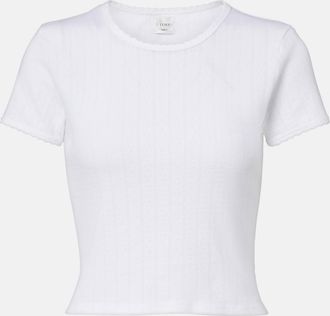 Leset Pointelle cotton crop top