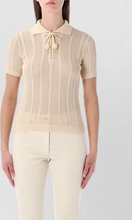 Valentino Garavani knit polo cherries short sleeve ribbed hem