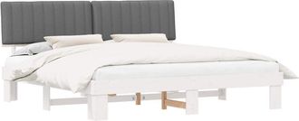 vidaXL Estructura De Cama Con Cabecera Tapizada Gris Claro Vidaxl