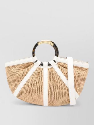 Coccinelle straw beach bag