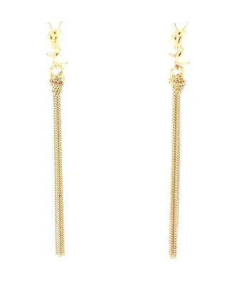 Saint Laurent Plated Cassandra Tassel Earrings (Authentic Pre-Loved)