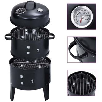 vidaXL Barbacoa Ahumador De Carb&oacute;n 3 En 1 40x80 Cm Vidaxl