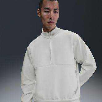 Nike Mens 24.7 ImpossiblySoft Dri-FIT 1/2-Zip Top in White | HQ6953-133