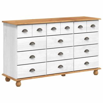 Berkfield Home Chest of Drawers ASKIM White 79x40x133.5 cm Solid Wood Pine