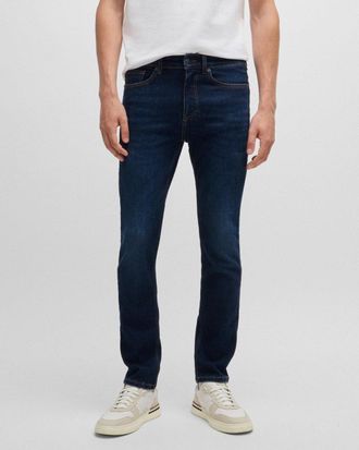 Boss Orange by Hugo Boss Delaware Bo Mens Slim Fit Jeans in Blue Super-Stretch Denim - Size 32W/38L