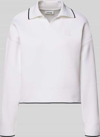 Lacoste Sport Regular Fit Sweatshirt mit Kontraststreifen in Weiss, Gr&ouml;&szlig;e 34
