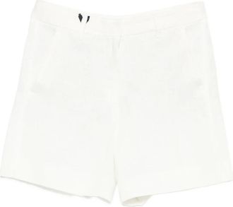 Max Mara Party Linnen Shorts - Dames - Bermuda - Wit - S - Linnen - Korte Broeken