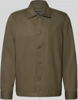 Marc O'Polo Regular Fit Overshirt aus Lyocell-Leinen-Baumwoll-Mix in Dunkelbraun, Gr&ouml;&szlig;e XXXL