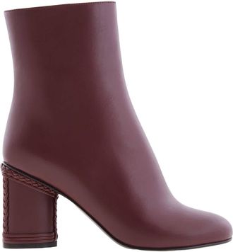Ferragamo Ferragamo Leather Ankle Boots with Block Heel, Size 7 D