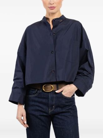 TWP Kraagloze blouse met knopen - Blauw