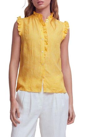 Boden Sleeveless Linen Top in Sunshine Yellow Chambray at Nordstrom, Size 12