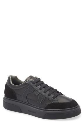 Ferragamo Cassina Gancio Low Top Sneaker in Nero at Nordstrom, Size 9.5
