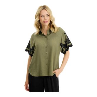 In Front IN Front, Dames, Blouses & Shirts, Groen, Maat: XL