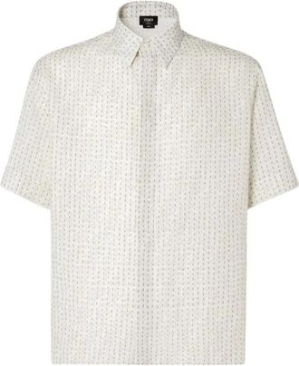 Fendi Short Sleeve Shirts, male, White, Size: 3XL Shirt E26