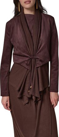 DKNY Mixed Media Faux Suede Jacket in Espresso at Nordstrom, Size X-Small