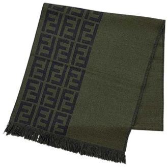 Fendi Pre-owned Scarves, unisex, Green, Size: ONE SIZE Pre-owned Wool Scarf