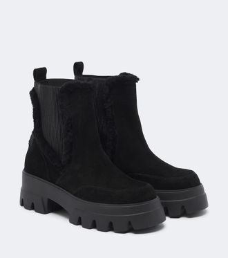 Bogner Sapporo shearling-trimmed suede ankle boots