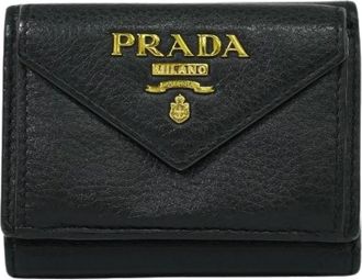 Prada Pre-owned Wallets, female, Black, Size: ONE SIZE Pre-owned Leather Wallet
